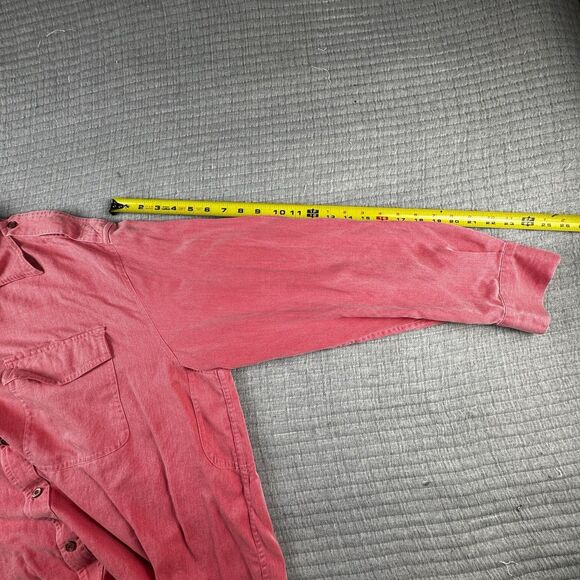 Travel Smith Button Up Silk Shirt Mens XXL Red Pockets Long Sleeve - Picture 4 of 7